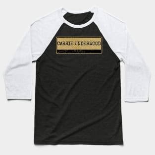 Aliska text black retro - Carrie Underwood Baseball T-Shirt